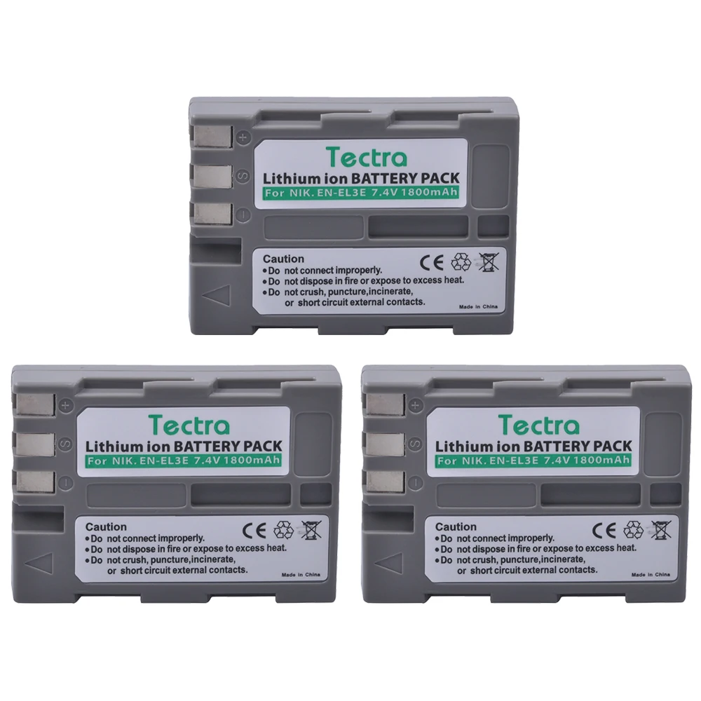 Tectra 3PCS EN EL3E 1800mAh/li ion батарея для камеры + LCD USB двойное зарядное устройство Nikon D30 D50