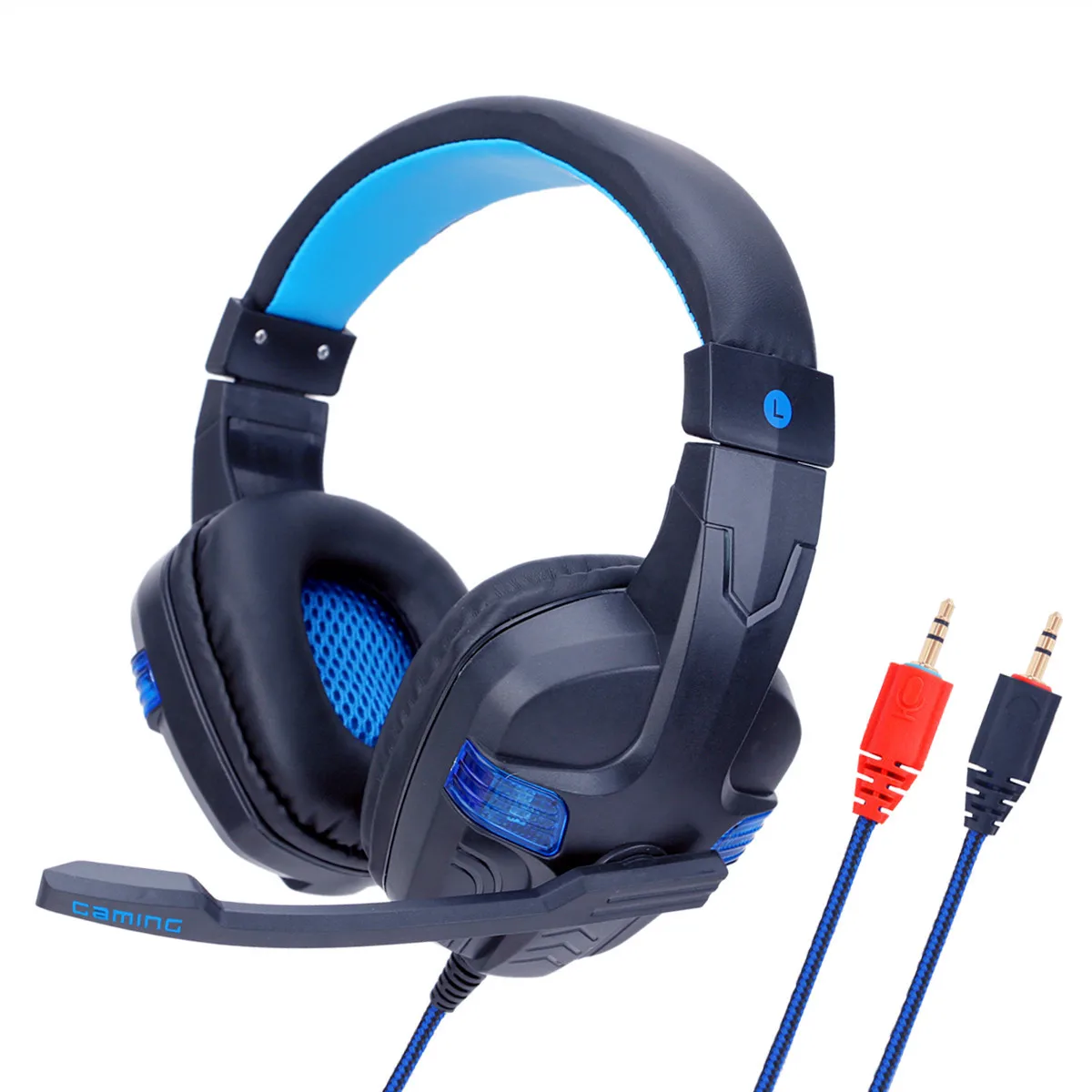 Plextone Новый Gaming Headset P90 Super Bass игры наушников светодиодный свет с микрофоном для