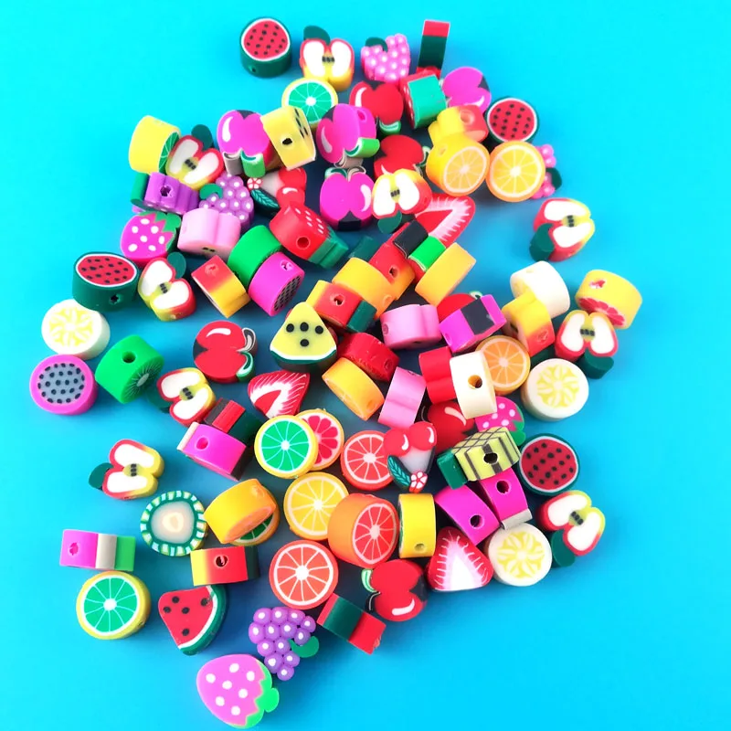 Фруктовые бусины Fimo 50 шт./лот из полимерной глины разделительные разноцветные