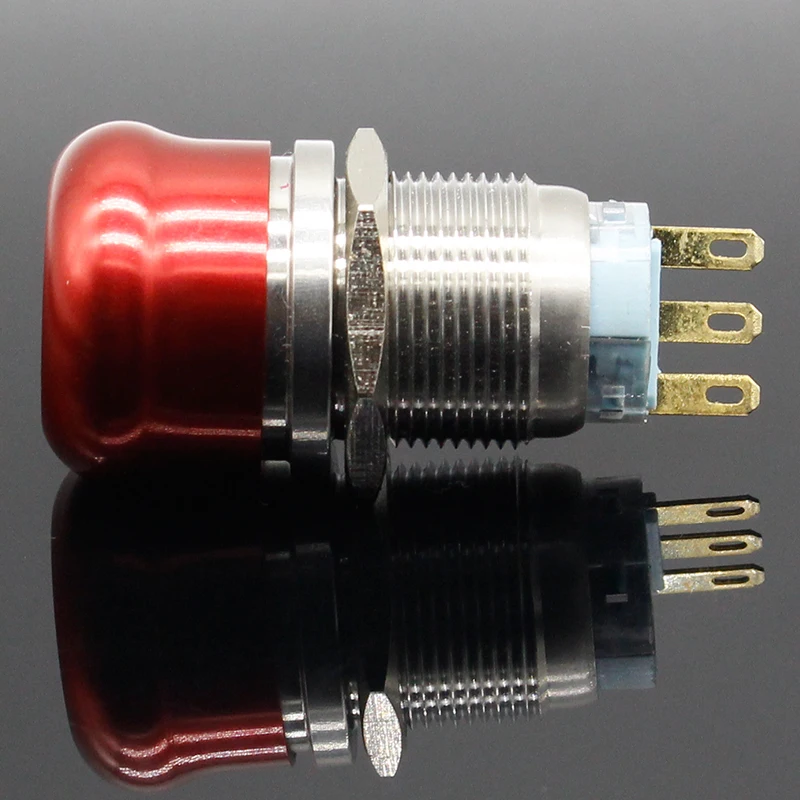 1pc 19mm Waterproof Stainless Steel Metal Latching Emergency STOP Push Button Switch | Обустройство дома