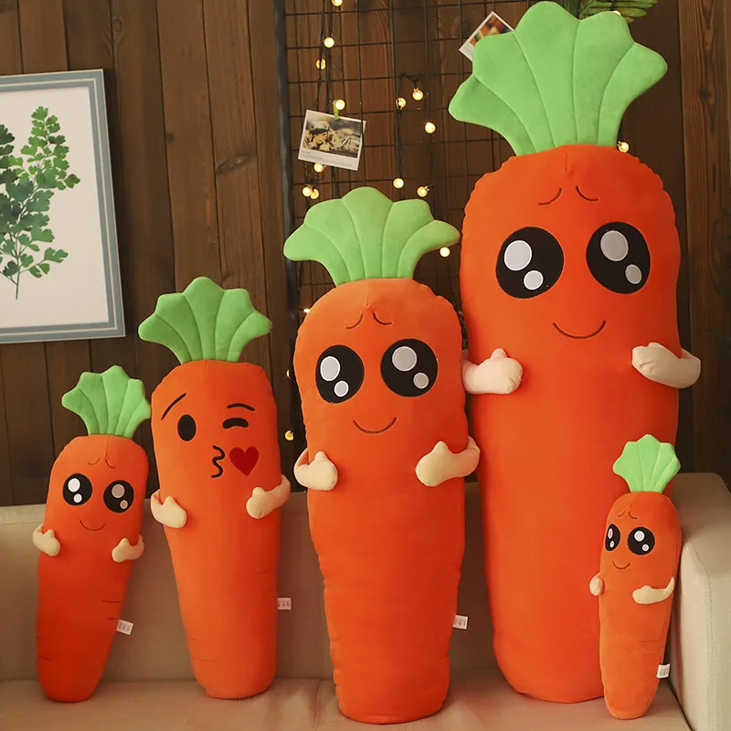 Вниз Хлопок Kawaii милые мягкие игрушки в форме моркови Плюшевые Растения мягкая подушка-Морковка Дети Детские игрушки для девочек Дети мальчики подарок на день рождения