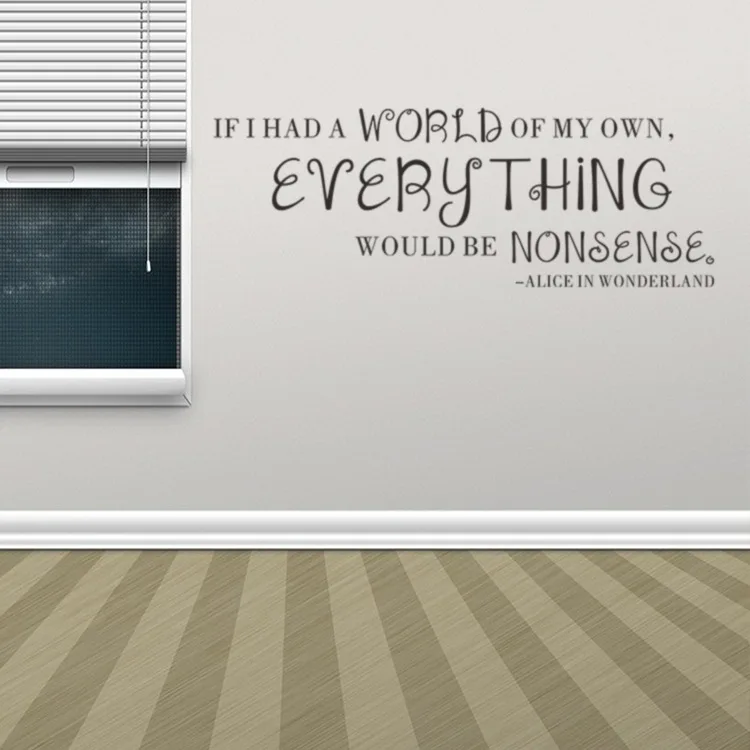 Если бы у меня был мир моих собственных букв цитаты Виниловая наклейка на стену