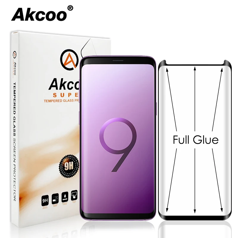 Стекло Akcoo S9 для защиты экрана полностью клейкий клей Samsung Galaxy Plus защитная пленка