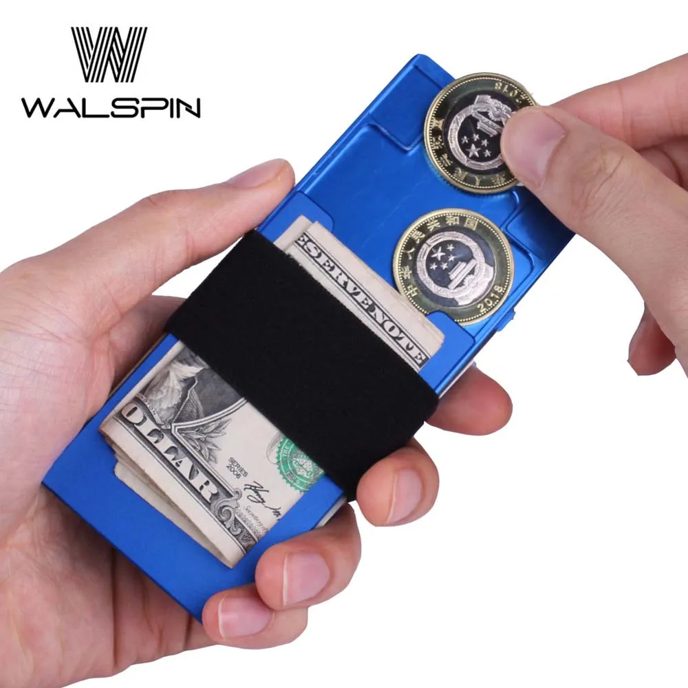 Aluminum Minimalist Wallet for Male &amp Female Slim Metal Front Pocket Key Coin Cash Purse RFID Blocking Drop Shipping | Багаж и сумки
