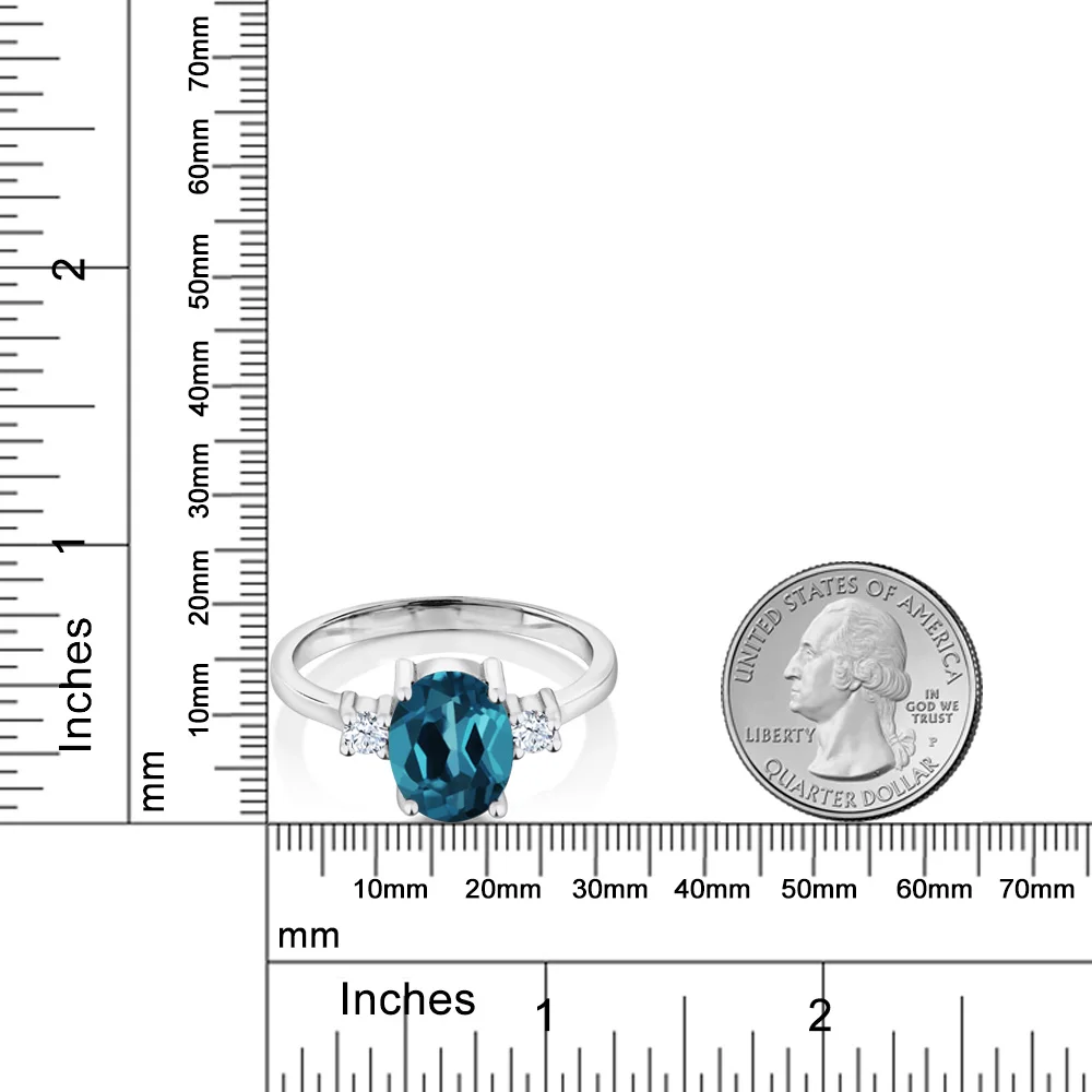GemStoneKing украшения с топазом 1 90 Ct ОВАЛЬНЫЙ натуральный Лондонский голубой топаз