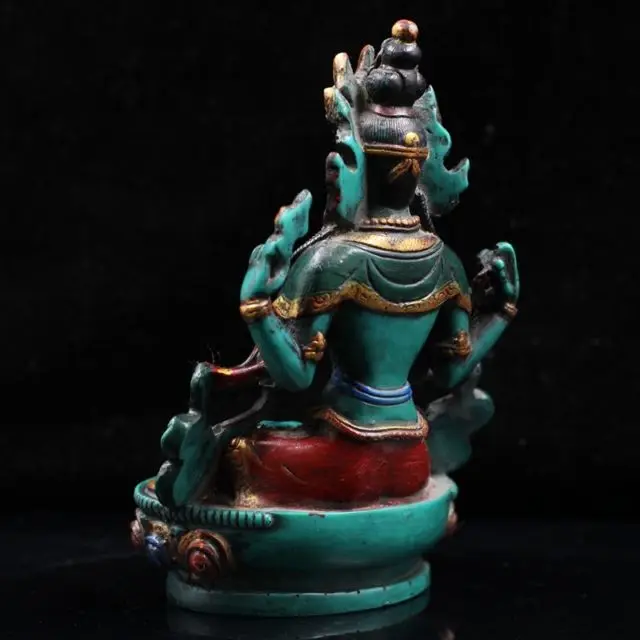 Изысканный китайский Тибетский красочный медный Будда ручной работы | Дом и сад