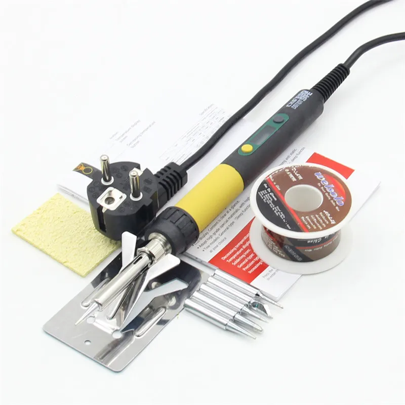 2 Package CXG DS110T Электрический паяльник 220 В 110 Вт паяльная станция сварочные инструменты отрегулировать температуру паяльник 900 м советы - Цвет: 2 Package