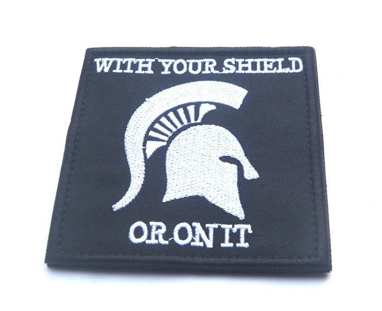 2 шт. вышитая Спарта с вашим щитом или на ней нашивка военная Лоскутная Ткань