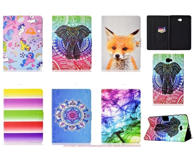 Чехол для планшета Coque samsung Galaxy Tab A A6 T580 чехол Единорог кожаный чехол с откидной крышкой для Etui samsung Tab A A6 T585 чехол