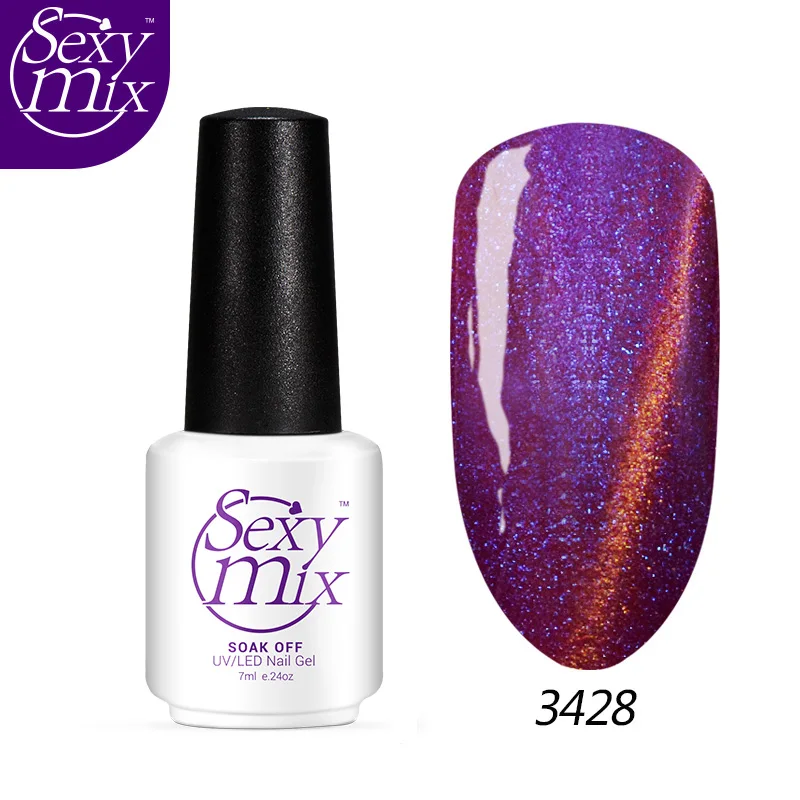 3428 Sexymix замочить от Хамелеон для использования с магнитом гель лак для ногтей 12 цветов кошачий глаз эффект гель Лаки 7 мл стойкий маникюр гель лак - Цвет: 3428