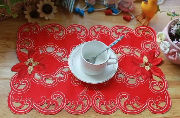 Современный кружевной коврик с вышивкой настольная салфетка-подложка Ткань чашки для чая и кофе салфетка чашка выпить стакан Coaster кружка Рождество столовая подкладка для кухни