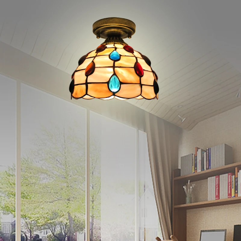 

Simple European style shell bedroom ceiling lamp aisle porch corridor lamp