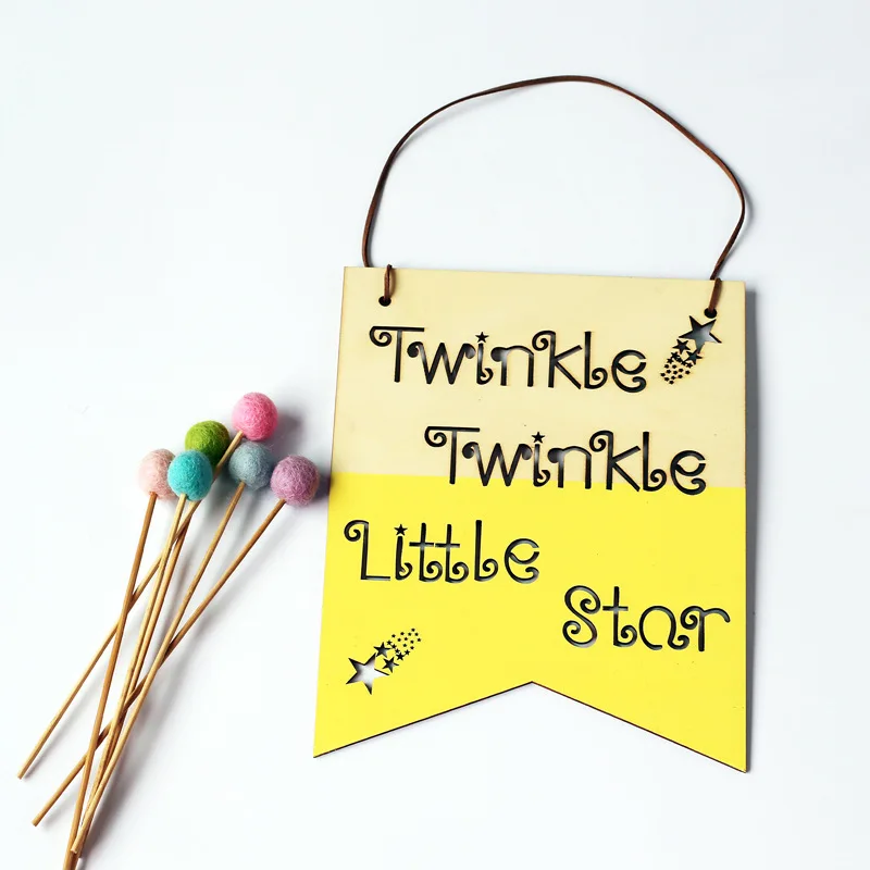 INS скандинавский стиль деревянный положительный лозунг баннер гирлянда