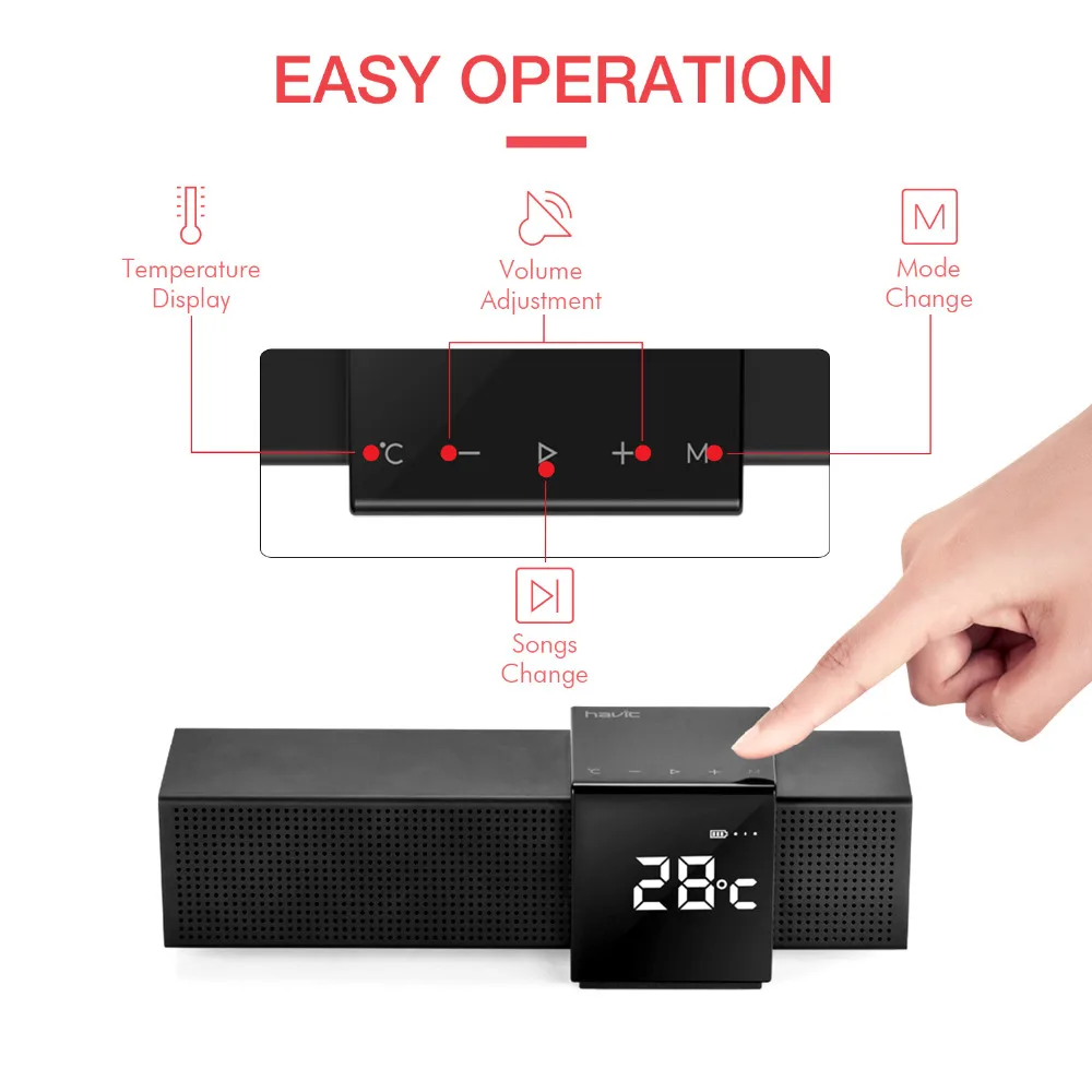 Портативная Bluetooth Колонка HAVIT 3D стереозвук беспроводной громкий динамик аудио