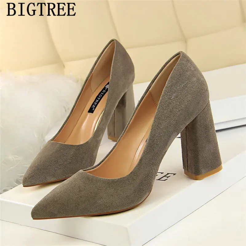 Туфли женские на толстом каблуке офисная обувь роскошные каблуки туфли-лодочки