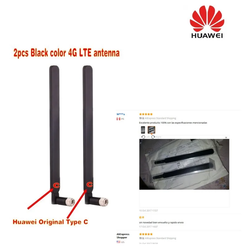 Оригинальная Внешняя Антенна HUAWEI 4G LTE 2x для B593 B890 B880 SMA C type Black|huawei lte 4g|4g huaweihuawei 4g |