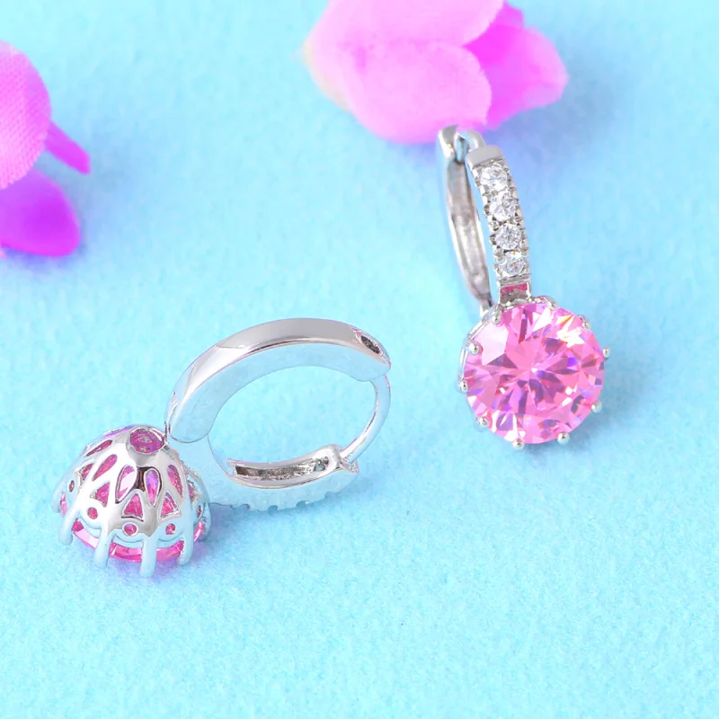 Привлекательные розовые модные ювелирные изделия из Кубического циркония