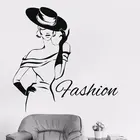 Привлекательная Женская модная Виниловая наклейка для девушек, Лидер продаж, модная женская Наклейка на стену, одежда из бутика, наклейка на окно, водонепроницаемая FS23