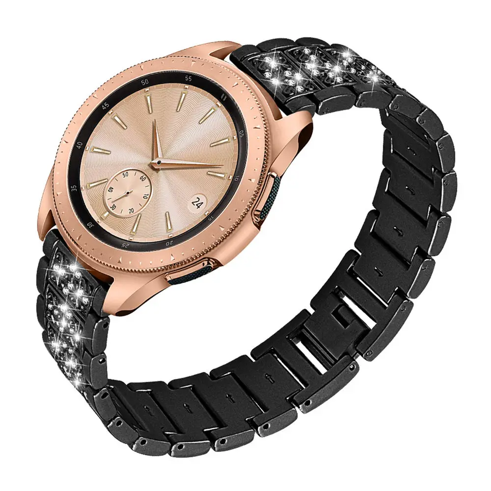 Шикарные часы, украшенные драгоценными камнями ремешок для samsung Galaxy Watch 46 мм 42 мм активный ремешок для часов на замену браслет для samsung gear S3 Classic