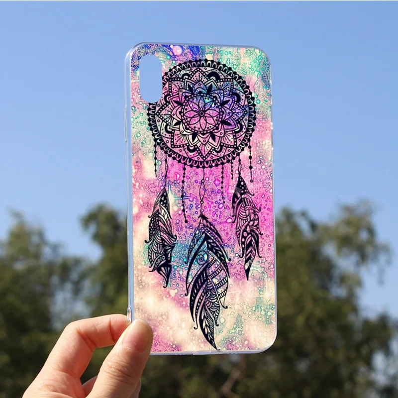OUTMIX Мандала Dreancatcher пейзаж Чехол Мягкий ТПУ принципиально Coque для iPhone 6 plus 6s 5 5S SE 7 8 X