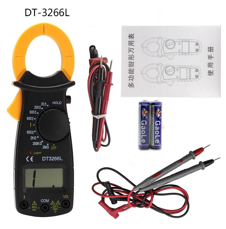 Новый зажим DT3266L цифровой клещи мультиметр тестер напряжения тока