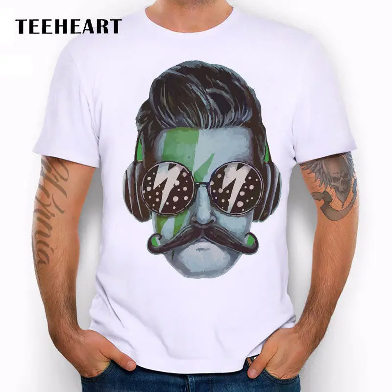 Прохладный Hipster освещение очки наушники стрижка смешная шутка Для мужчин