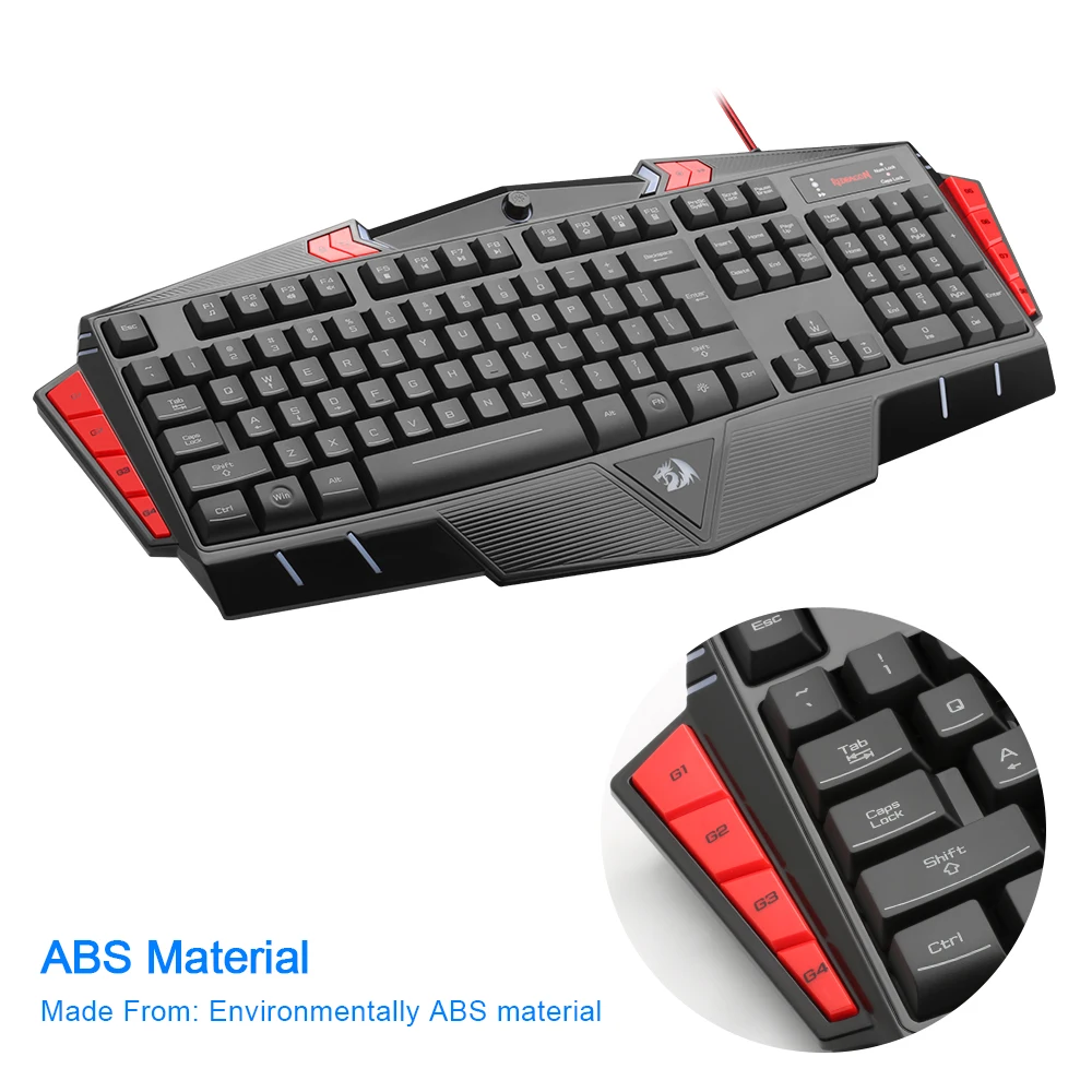 Игровая мембранная клавиатура Redragon K501 с USB эргономичный 7 цветов светодиодный