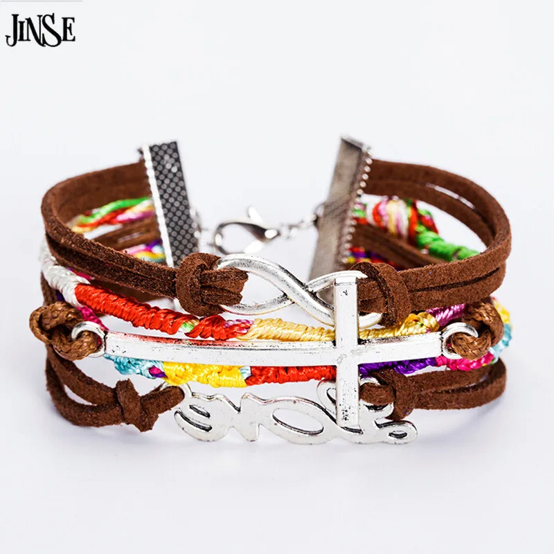 Браслет JINSE в винтажном стиле Женский браслет со шнурком виде знака