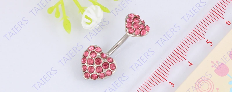 Украшения для пирсинга тела с двойным кристаллом в форме сердца розничная