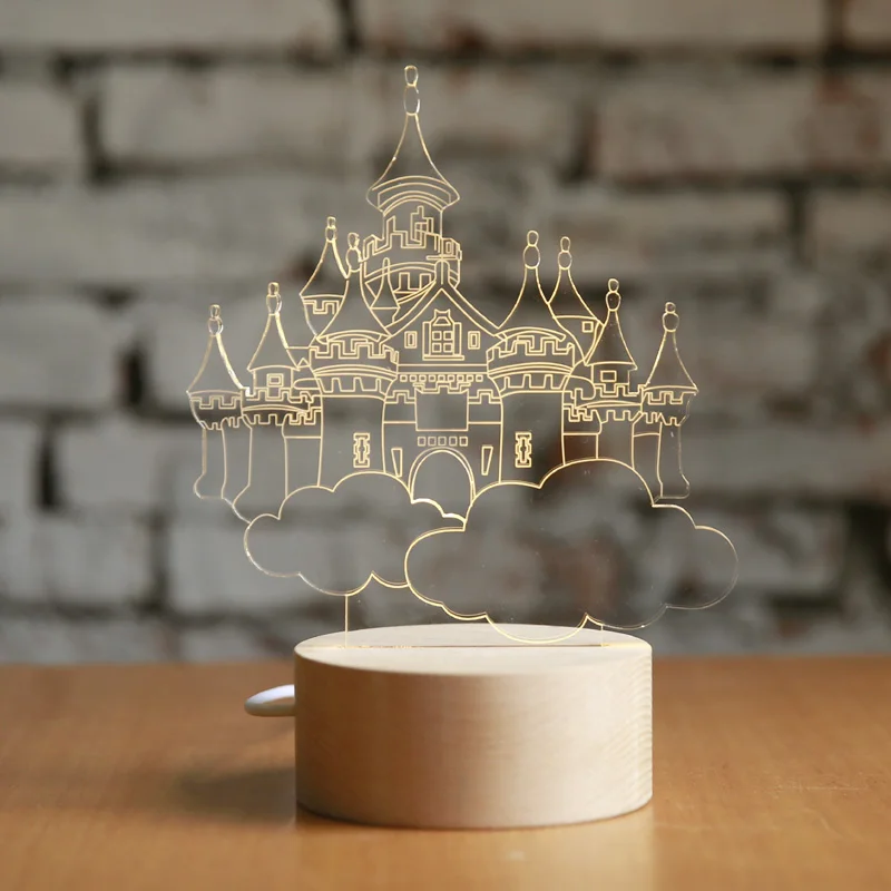 3D Hal's Mobile lock Sky City светодиодный Ночной светильник, детский ночной Светильник ing лампа USB Перезаряжаемый и сенсорный пульт дистанционного управления