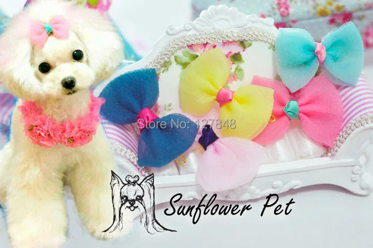 

pet accessories wholesale pet hairpin bowknot headwear dog hairpin cat hair Clip 20 pcs/lot