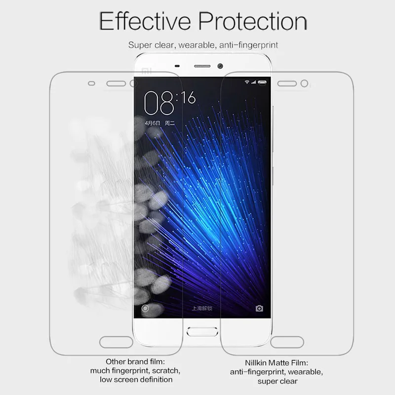 Супер прозрачная защитная пленка для Xiaomi Mi 5/M5 Nillkin прозрачная матовая защита экрана против отпечатков пальцев для Xiaomi Mi 5