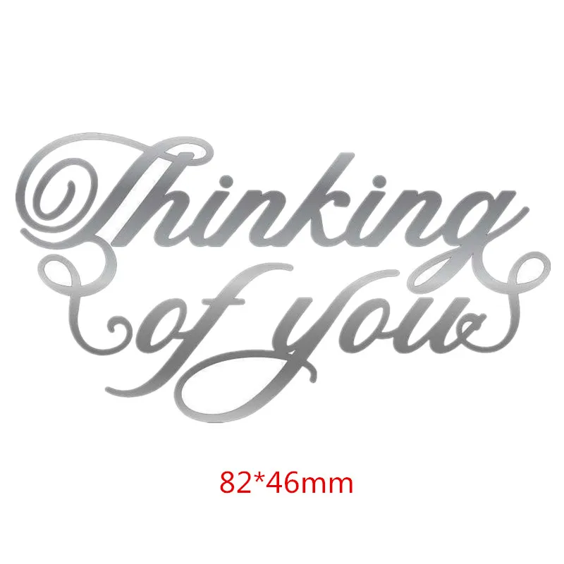thinking of you "С днем рождения" "приглашение" слова металлические Вырубные штампы для скрапбукинга DIY Фотоальбом открыток декоративные трафареты Новинка - Цвет: thinking of you