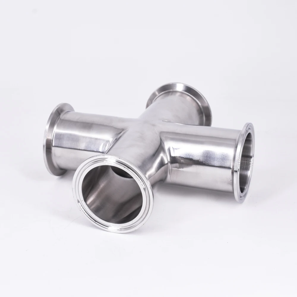 

45mm 1-3/4" Pipe OD x 2" Tri Clamp Cross 4 Ways Splitter SUS 304 Stainless Sanitary Fitting Homebrew Beer Wine