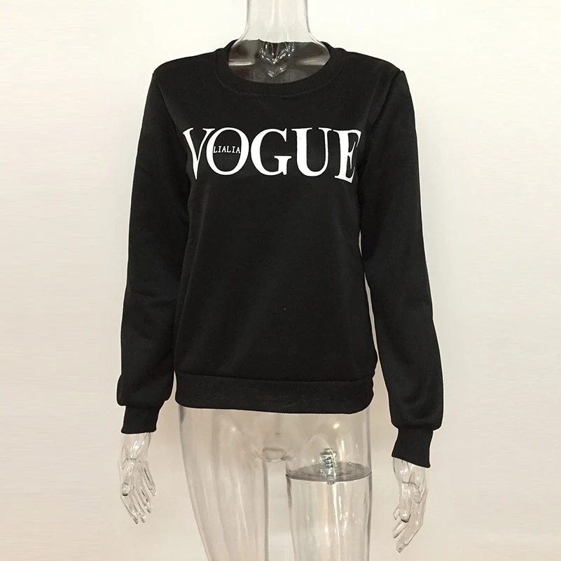 VOGUE с буквенным принтом женские толстовки круглым вырезом детская одежда в