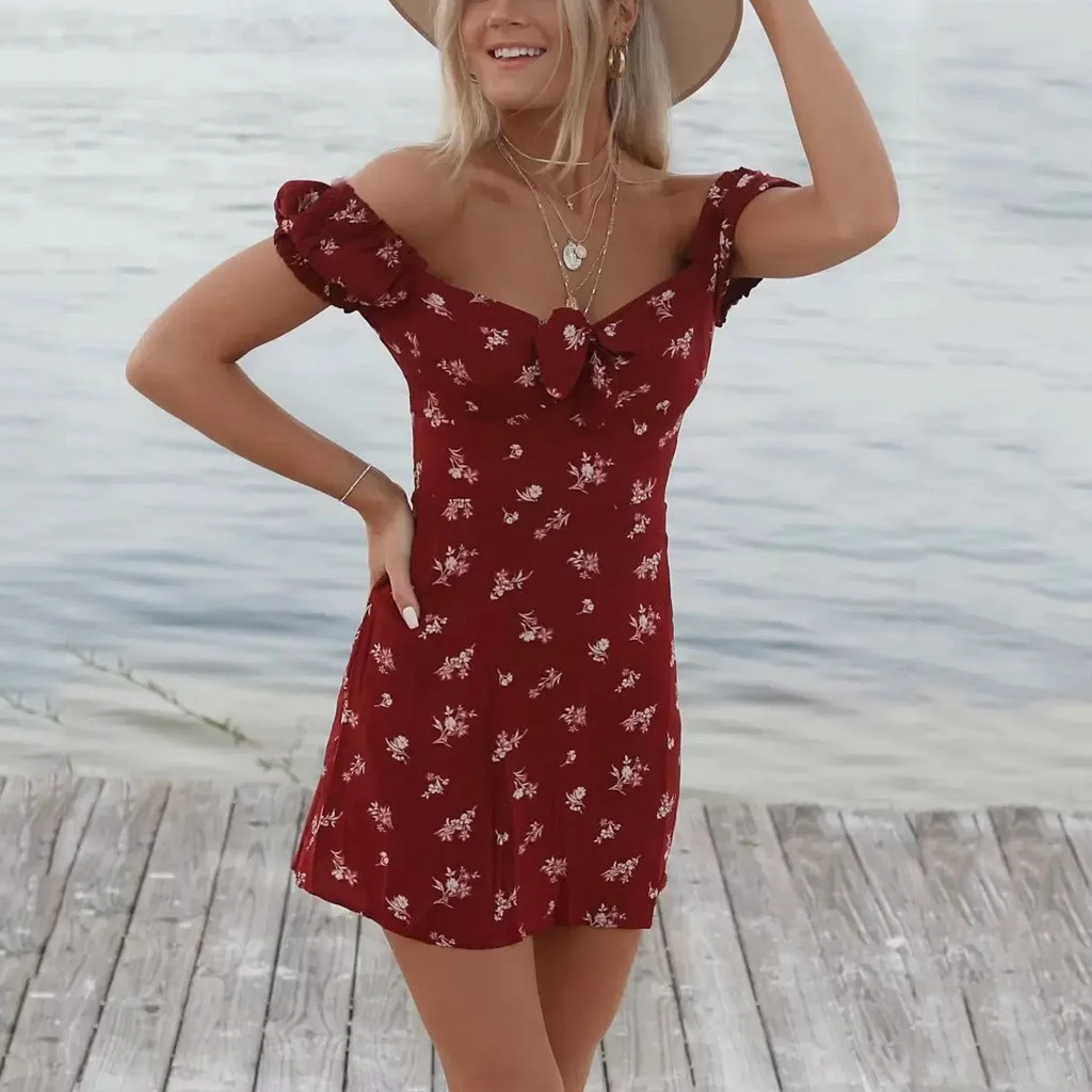 Женское летнее Мини Платье сарафан модное платье трапециевидной формы с