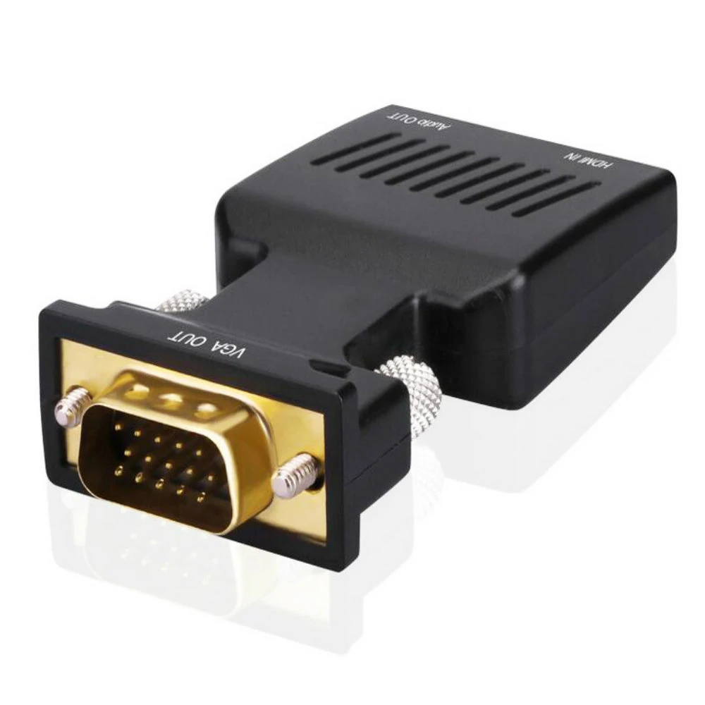 1080P видео конвертер VGA папа к HDMI Женский с аудио кабель питания Поддержка USB