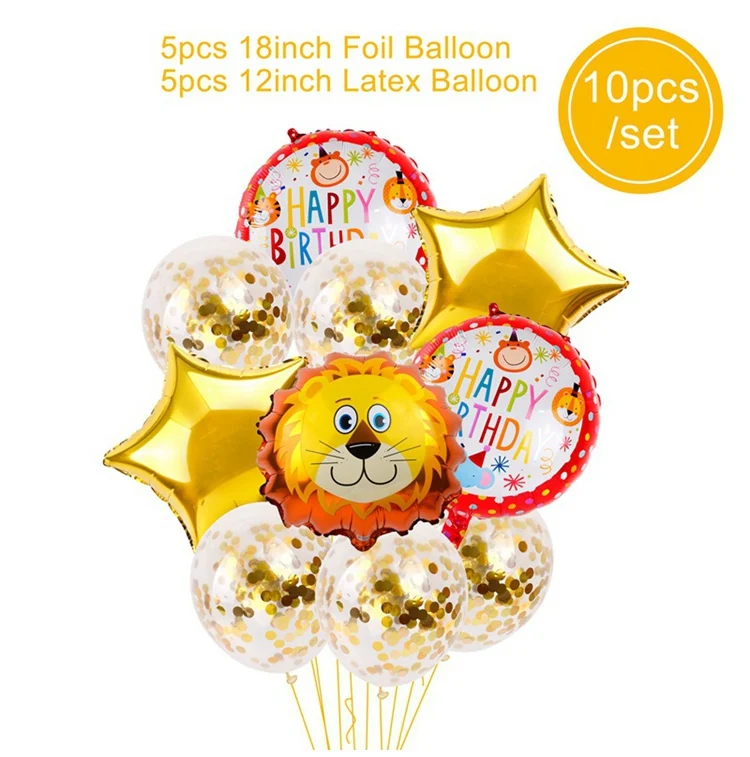 Animal Balloon Set 2 FENGRISE одноразовая посуда джунгли вечерние день рождения Декор дети джунгли для вечеринки в стиле сафари животные тема, детский душ принадлежности - Цвет: Animal Balloon Set 2