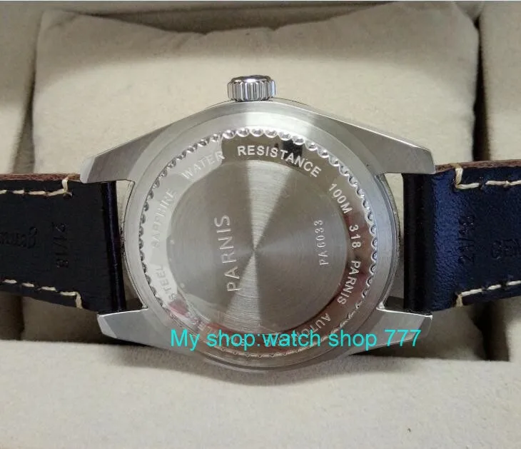 43mm Parnis Sapphire Crystal 21 jewels Automatic Self-Wind Movement Mechanical watches 5Bar Luminous Men's 415o | Наручные часы