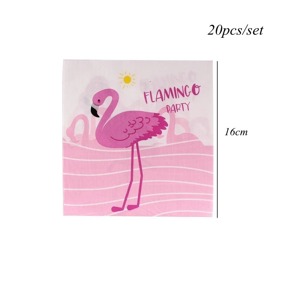 20pcs napkin 1 компл. Фламинго серии одноразовая посуда бумажная настольная декоративная пластина/баннер Тема Свадьба День рождения Летняя Вечеринка украшения принадлежности - Цвет: 20pcs napkin