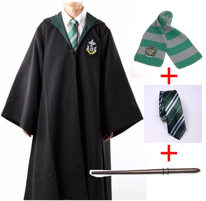 Malfoy Suit Халат, накидка, галстук, шарф, палочка, очки Ravenclaw/Gryffindor/Hufflepuff/Slytherin Robe, Маскарадные костюмы, Гермиона, костюм 23 - Цвет: Malfoy Suit