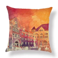 retro style landscape printed cotton linen pillowcase decorative pillows cushion cover use for home sofa car office