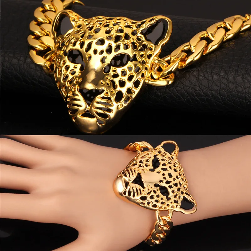 Браслеты Kpop с головой леопарда ювелирные изделия классивечерние праздничные