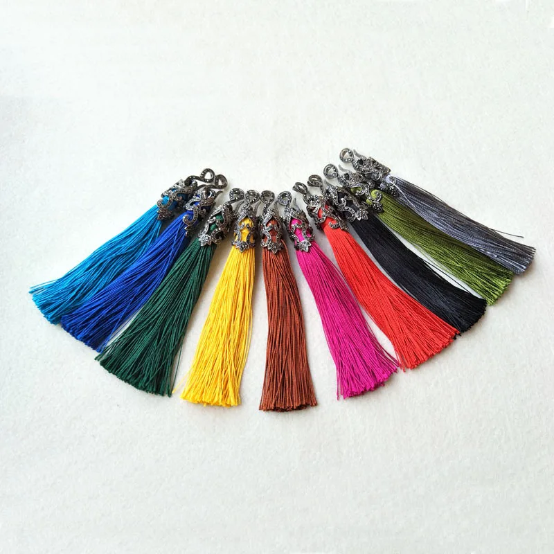

10Pcs/lot Colorful Silk Tassel Pendant,Keychain Tassel Charm For DIY necklace Women Jewelry Making P612