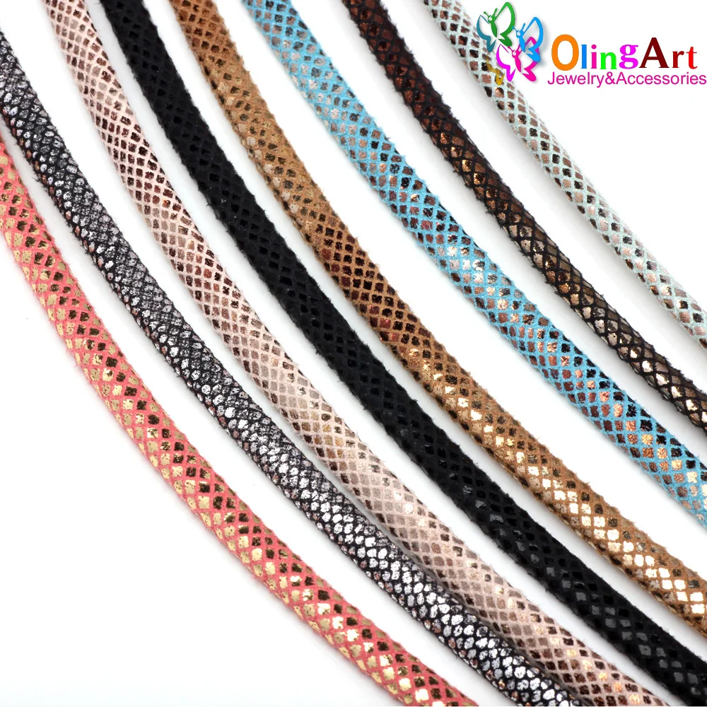 OlingArt 6 мм 2 м/лот полукруглый шнур из искусственной кожи для самостоятельного