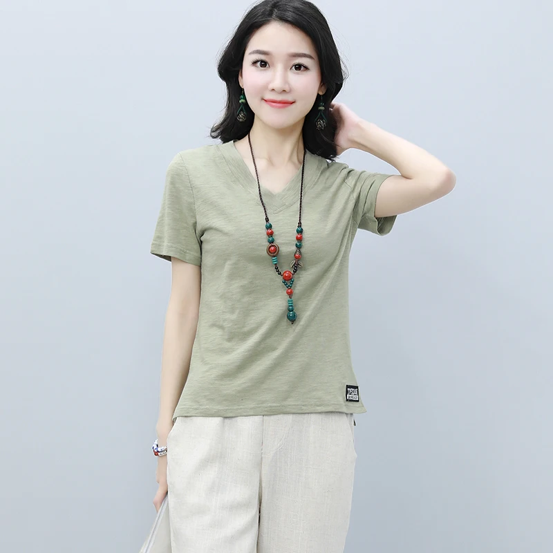 Футболки из хлопка camisetas mujer verano 2018 ropa летние топы женские простые футболки vetement