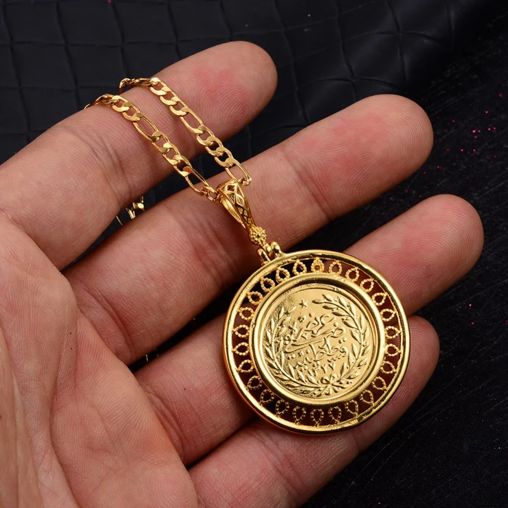 Wando классическое ожерелье для монет мужчин золотой цвет медь арабское ювелирное