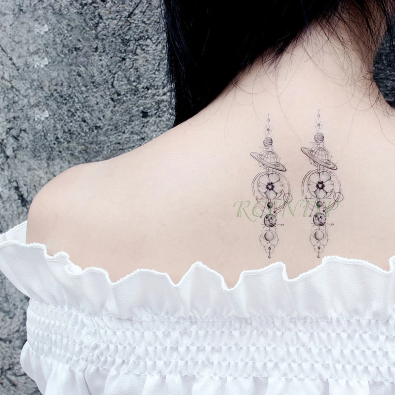 

Водостойкая Временная тату-наклейка, цветок, волшебные серьги «Планета», тату флэш-тату, искусственные татуировки для женщин, мужчин и женщ...