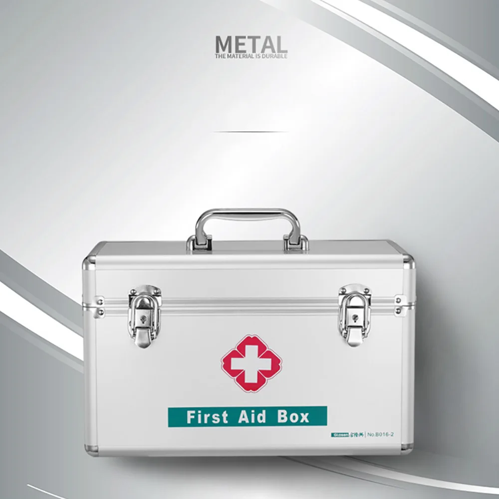 

B016-2 Portable Aluminum Locking First Aid Box for Medicine Storage 14 inches 355x200x220 mm