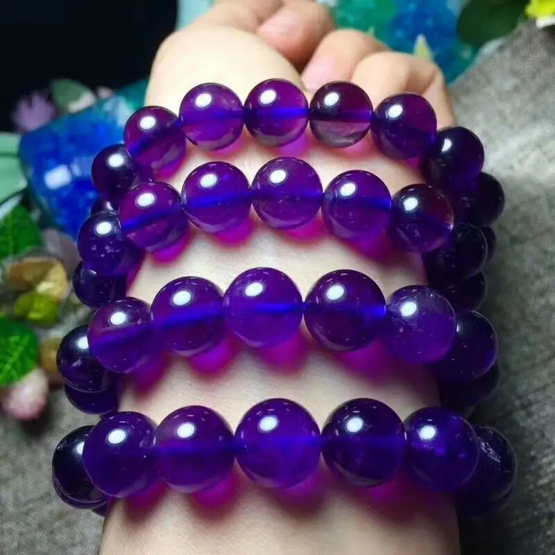 

Natural Quartz Purple Crystal Bracelet 11.5-11mm AAA